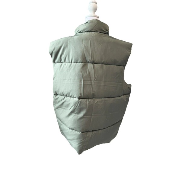 New Men’s Big & Tall Tek Gear Insulated Puffer Vest Size XXL Tall Green Olive - Picture 4 of 10